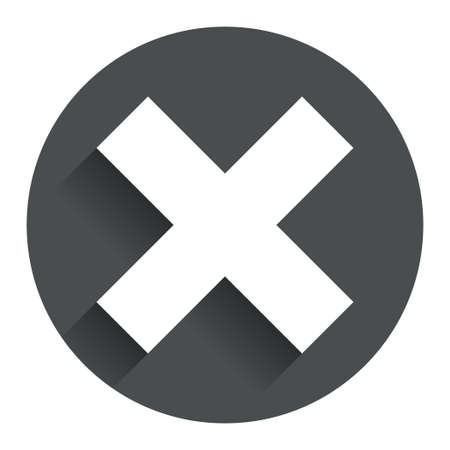 Delete sign icon. Remove button. Circle flat button with shadow. Modern UI website navigation. Vectorのイラスト素材
