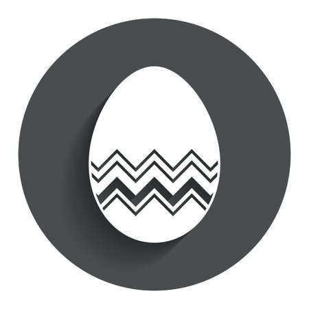 Easter egg sign icon. Easter tradition symbol. Circle flat button with shadow. Modern UI website navigation. Vectorのイラスト素材