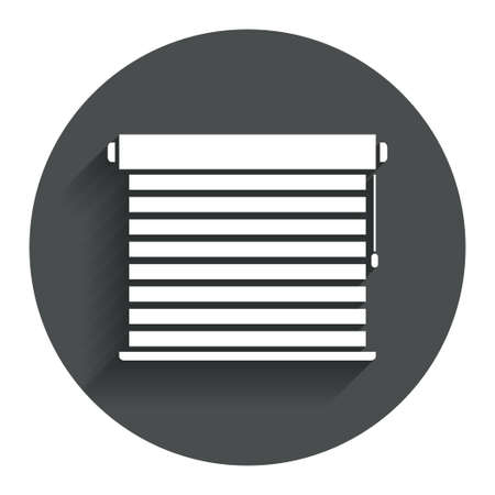 Louvers sign icon. Window blinds or jalousie symbol. Circle flat button with shadow. Modern UI website navigation. Vectorのイラスト素材