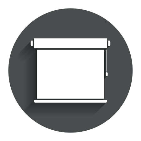 Louvers rolls sign icon. Window blinds or jalousie symbol. Circle flat button with shadow. Modern UI website navigation. Vectorのイラスト素材