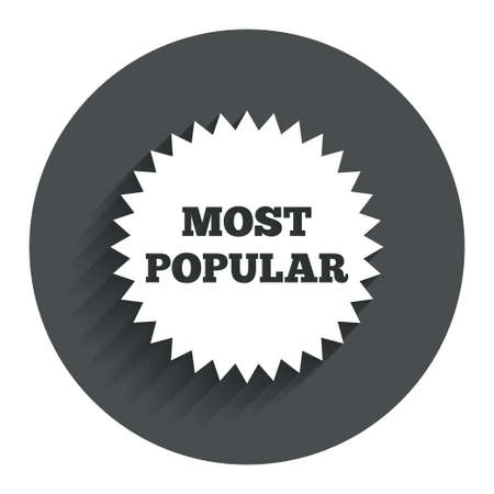Most popular sign icon. Bestseller symbol. Circle flat button with shadow. Modern UI website navigation. Vectorのイラスト素材