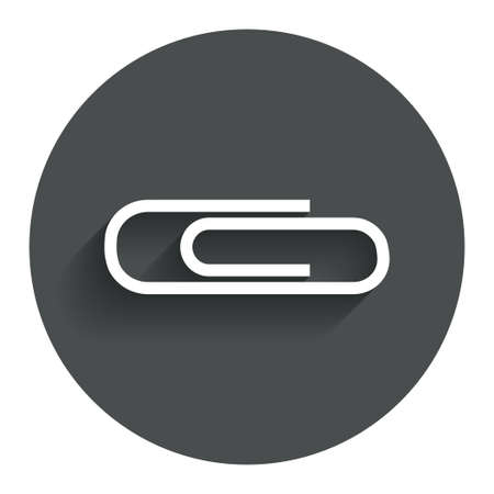 Paper clip sign icon. Clip symbol. Circle flat button with shadow. Modern UI website navigation. Vectorのイラスト素材