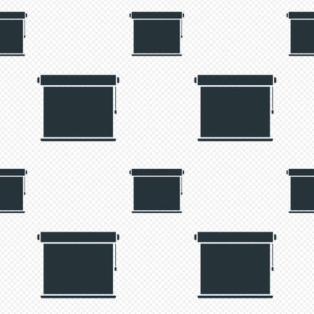 Louvers rolls sign icon. Window blinds or jalousie symbol. Seamless grid lines texture. Cells repeating pattern. White texture background.のイラスト素材