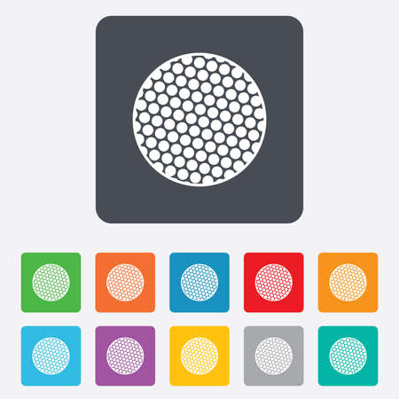 Golf ball sign icon. Sport symbol. Rounded squares 11 buttons. Vectorのイラスト素材