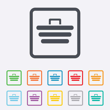 Shopping Cart sign icon. Online buying button. Round squares buttons with frame. Vectorのイラスト素材