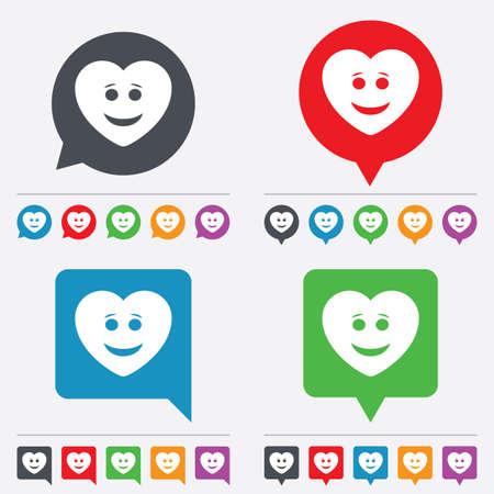 Smile heart face sign iconのイラスト素材