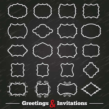 Blank vintage frames and labelsのイラスト素材