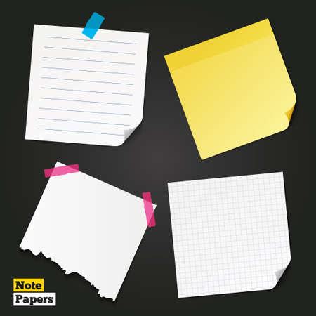 Different note papers and stickers.のイラスト素材