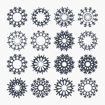 Snowflake icons. Christmas and New year symbolのイラスト素材