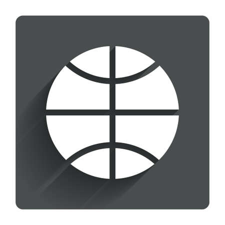 Basketball sign icon. Sport symbol. Gray flat square button with shadow. Modern UI website navigation. Vectorのイラスト素材
