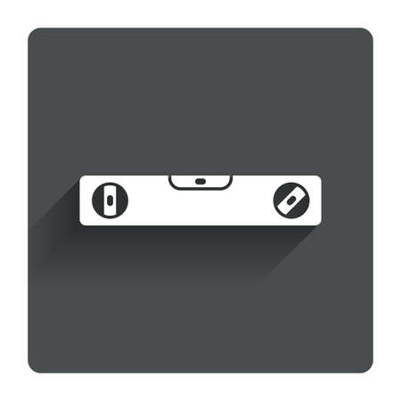 Bubble level sign icon. Spirit tool symbol. Gray flat square button with shadow. Modern UI website navigation. Vectorのイラスト素材