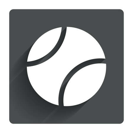 Tennis ball sign icon. Sport symbol. Gray flat square button with shadow. Modern UI website navigation. Vectorのイラスト素材