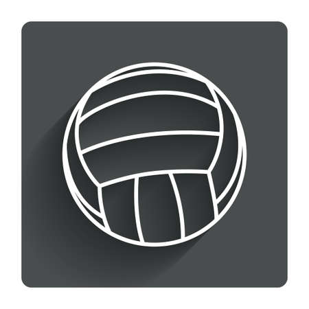 Volleyball sign icon. Beach sport symbol. Gray flat square button with shadow. Modern UI website navigation. Vectorのイラスト素材
