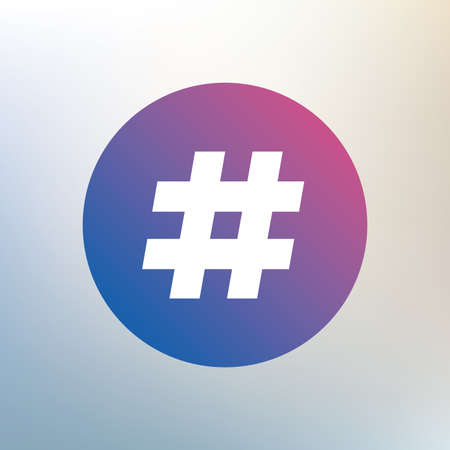 Hashtag sign icon. Social media symbol. Icon on blurred background. Vectorのイラスト素材