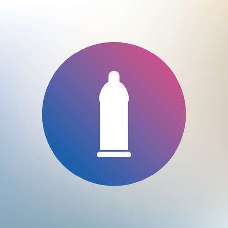 Condom safe sex sign icon. Safe love symbol. Icon on blurred background. Vectorのイラスト素材