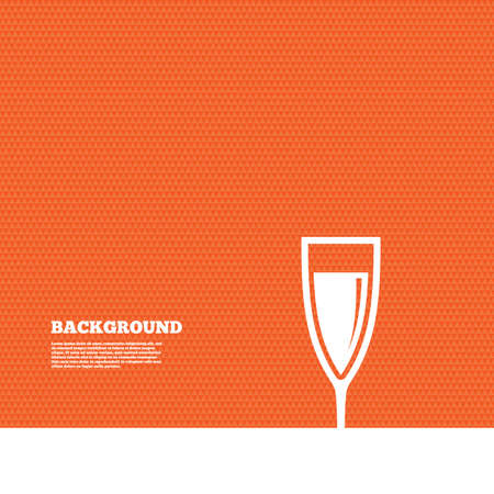 Background with seamless pattern. Glass of champagne sign icon. Sparkling wine. Celebration or banquet alcohol drink symbol. Triangles orange texture. Vectorのイラスト素材
