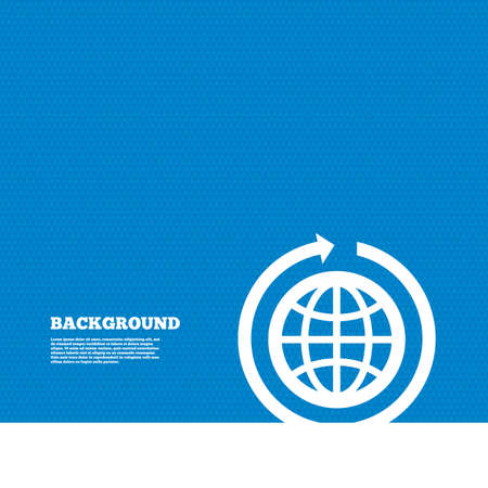 Background with seamless pattern. Globe sign icon. Round the world arrow symbol. Full rotation. Triangles texture. Vectorのイラスト素材