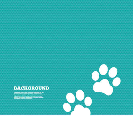 Background with seamless pattern. Paw sign icon. Dog pets steps symbol. Triangles green texture. Vectorのイラスト素材