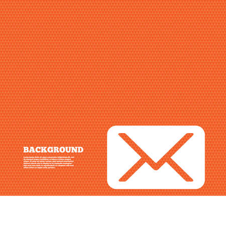 Background with seamless pattern. Mail icon. Envelope symbol. Message sign. Mail navigation button. Triangles orange texture. Vectorのイラスト素材