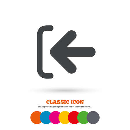 Login sign icon. Sign in symbol. Arrow. Classic flat icon. Colored circles. Vectorのイラスト素材