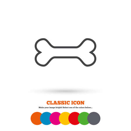 Dog bone sign icon. Pets food symbol. Classic flat icon. Colored circles. Vectorのイラスト素材