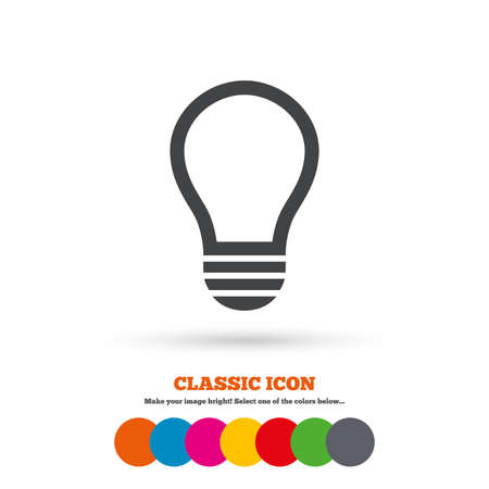 Light lamp sign icon. Idea symbol. Classic flat icon. Colored circles. Vectorのイラスト素材