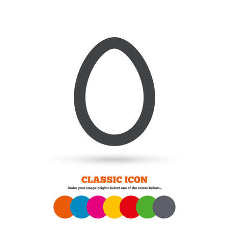 Easter egg sign icon. Easter tradition symbol. Classic flat icon. Colored circles. Vectorのイラスト素材