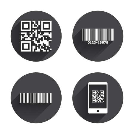 Bar and Qr code iconsのイラスト素材