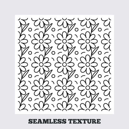 Seamless texture. Flower floral texture. Stripped geometric seamless pattern. Modern repeating stylish texture. Flat pattern on white background. Vectorのイラスト素材