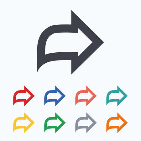 Arrow sign icon. Next button. Navigation symbol. Colored flat icons on white background.のイラスト素材