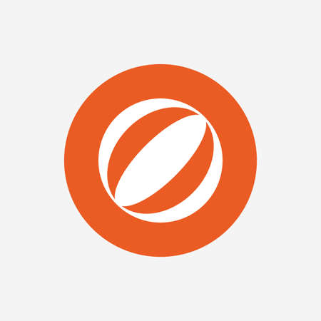 Beach ball sign icon. Water ball. Orange circle button with icon. Vectorのイラスト素材
