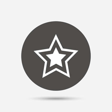 Star sign icon. Favorite button. Navigation symbol. Gray circle button with icon. Vectorのイラスト素材