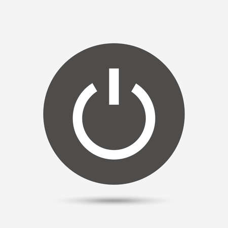 Power sign icon. Switch on symbol. Turn on energy. Gray circle button with icon. Vectorのイラスト素材