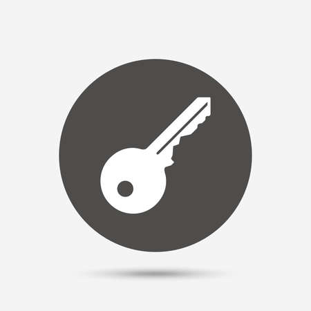 Key sign icon. Unlock tool symbol. Gray circle button with icon. Vectorのイラスト素材