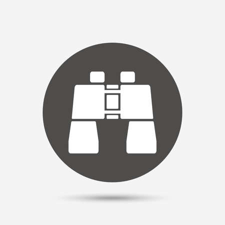 Binocular sign icon. Search symbol. Find information. Gray circle button with icon. Vectorのイラスト素材