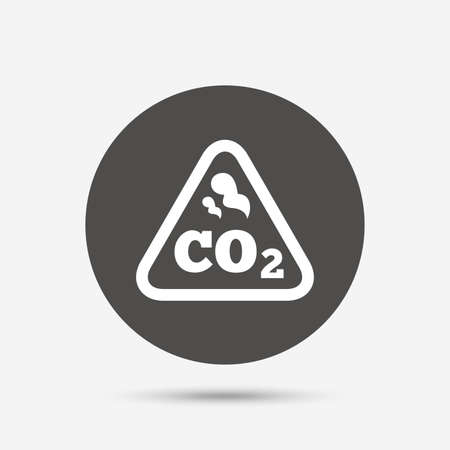 CO2 carbon dioxide formula sign icon. Chemistry symbol. Gray circle button with icon. Vectorのイラスト素材