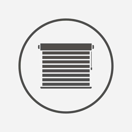 Louvers sign icon. Window blinds or jalousie. Flat louvers icon. Simple design louvers symbol. Louvers graphic element. Round button with flat louvers icon. Vectorのイラスト素材