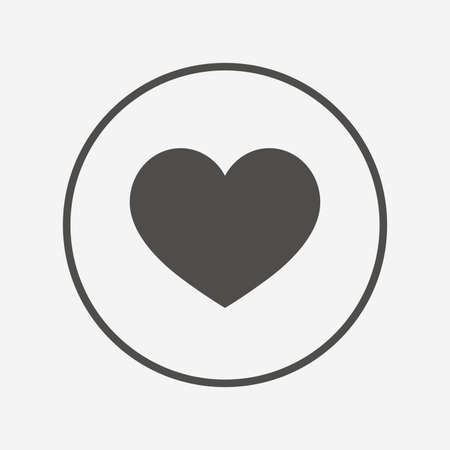 Love icon. Heart sign symbol. Flat heart icon. Simple design heart symbol. Heart graphic element. Round button with flat heart icon. Vectorのイラスト素材