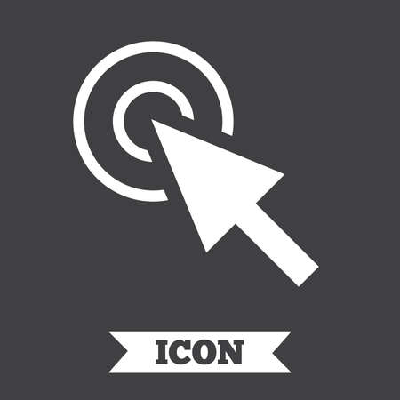 Mouse cursor sign icon. Pointer symbol. Graphic design element. Flat cursor symbol on dark background. Vectorのイラスト素材