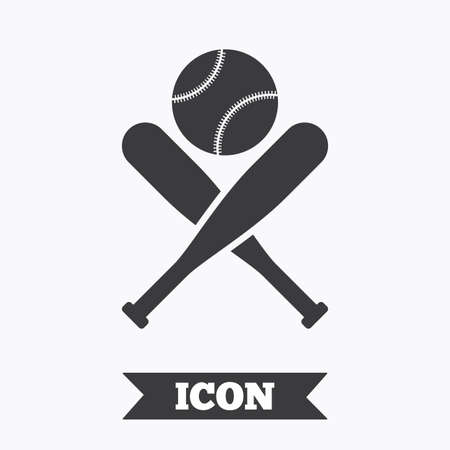Baseball bats and ball sign icon. Sport hit equipment symbol. Graphic design element. Flat baseball symbol on white background. Vectorのイラスト素材