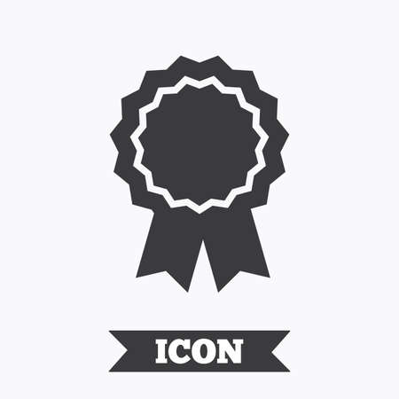 Award medal icon. Best guarantee symbol. Winner achievement sign. Graphic design element. Flat medal symbol on white background. Vectorのイラスト素材
