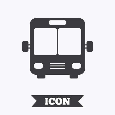 Bus sign icon. Public transport symbol. Graphic design element. Flat bus symbol on white background. Vectorのイラスト素材