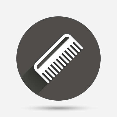 Comb hair sign icon. Barber symbol. Circle flat button with shadow. Vectorのイラスト素材