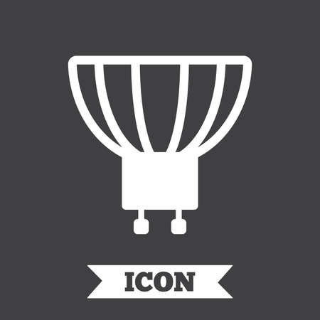 Light bulb icon. Lamp socket symbol. Led or halogen light sign. Graphic design element. Flat  lamp symbol on dark background. Vectorのイラスト素材