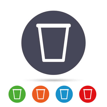 Recycle bin sign icon. Bin symbol. Round colourful buttons with flat icons. Vectorのイラスト素材