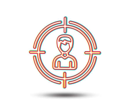 Head hunting line icon. Business target or Employment sign. Colourful graphic design. Vectorのイラスト素材