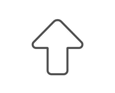 Upload arrow line icon. Direction Arrowhead symbol. Navigation pointer sign. Quality design element. Editable stroke. Vectorのイラスト素材