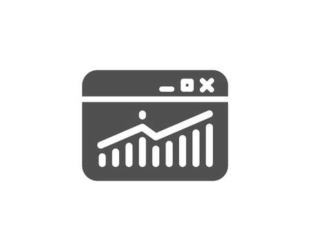 Website traffic simple icon. Report chart or sales growth sign. Analysis and statistics data symbol. Quality design elements. Classic style. Vector illustration.のイラスト素材