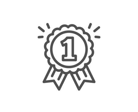 Reward Medal line icon. Winner achievement or Award symbol. Glory or Honor sign. Quality design element. Editable stroke. Vectorのイラスト素材