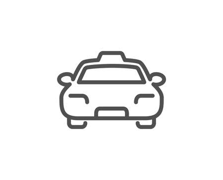 Taxi line icon. Client transportation sign. Passengers car symbol. Quality design element. Editable stroke. Vectorのイラスト素材